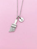 Silver Paintbrush Charm Necklace, Artist Gifts, N1507B