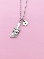 Silver Paintbrush Charm Necklace, Artist Gifts, N1507B