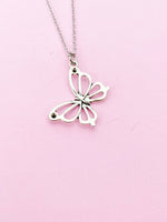 Silver Butterfly Charm Necklace, N132