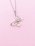 Silver Butterfly Charm Necklace, N132