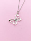 Silver Butterfly Charm Necklace, N132