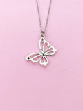 Silver Butterfly Charm Necklace, N132