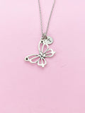 Silver Butterfly Charm Necklace, N131