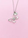 Silver Butterfly Charm Necklace, N131