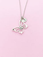 Silver Butterfly Charm Necklace, N131