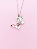 Silver Butterfly Charm Necklace, N131