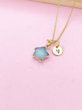 Gold Natural White Jade Star Necklace, Gemstone Jewelry Gifts, Personalized Gifts, N5330