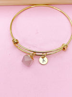 Rose Quartz Bracelet, Natural Gemstone Jewelry, N3926