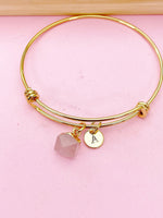 Rose Quartz Bracelet, Natural Gemstone Jewelry, N3926