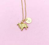 Gold Collie Dog Charm Necklace, N507