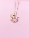Rose Gold Allah Necklace, Arabic Jewelry, Arabic CZ Diamond Jewelry, Dainty Necklace, Personalized Gift, N5632