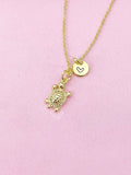 Gold Turtle Charm Necklace, N1969