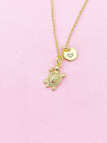 Gold Turtle Charm Necklace, N1969