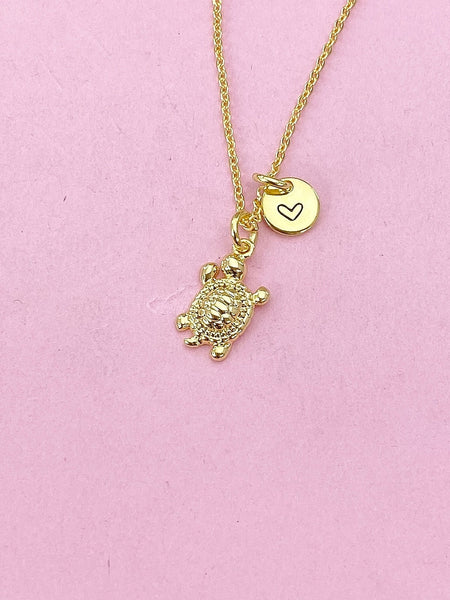 Gold Turtle Charm Necklace, N1969