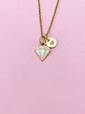Gold White Diamond Charm Necklace, Bracelet or Keychain Option, N5657
