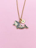 Gold Skeleton Whale Charm Necklace, Bracelet or Keychain Option, N5660