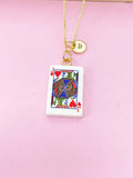 Gold Jack of Heart Play Card Charm Necklace, Bracelet or Keychain Option, N5668