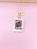 Gold Jack of Heart Play Card Charm Necklace, Bracelet or Keychain Option, N5668