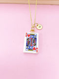 Gold King of Heart Play Card Charm Necklace, Bracelet or Keychain Option, N5669
