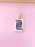 Gold King of Heart Play Card Charm Necklace, Bracelet or Keychain Option, N5669