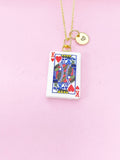 Gold King of Heart Play Card Charm Necklace, Bracelet or Keychain Option, N5669