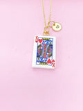 Gold King of Heart Play Card Charm Necklace, Bracelet or Keychain Option, N5669