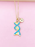 Gold DNA Charm Necklace, Bracelet or Keychain Option, N5674