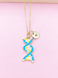 Gold DNA Charm Necklace, Bracelet or Keychain Option, N5674