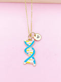 Gold DNA Charm Necklace, Bracelet or Keychain Option, N5674