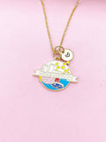 Gold Chemistry Beaker with Cell Atom DNA Molecule Charm Necklace, Bracelet or Keychain Option, N5675
