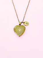 Bronze Heart Locket Pendant Necklace, N561