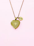 Bronze Heart Locket Pendant Necklace, N561