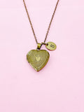 Bronze Heart Locket Pendant Necklace, N561