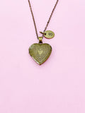 Bronze Heart Locket Pendant Necklace, N561