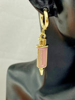 Gold Medical Syringe Charm Earrings, Injection Syringe Phlebotomy Phlebotomist Earrings, Graduation Gift, N2975A