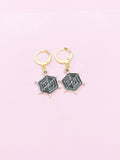 Halloween Earrings, Black Spider Web Earrings, N2991