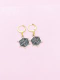 Halloween Earrings, Black Spider Web Earrings, N2991