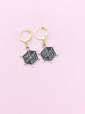 Halloween Earrings, Black Spider Web Earrings, N2991