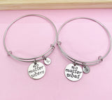 No Matter Where No Matter What Bracelet Gift, Personalized Initial Gift, N4559