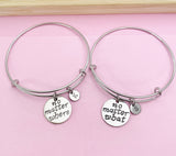 No Matter Where No Matter What Bracelet Gift, Personalized Initial Gift, N4559