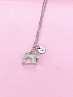 Silver Sewing Machine Charm Necklace, N1458