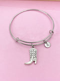 Silver Cowboy Boot Bracelet, Cowboy Boot Charm, N5041