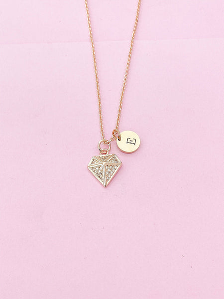 Rose Gold Diamond Charm Necklace, N5687