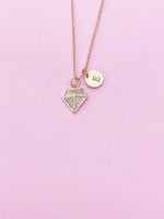 Rose Gold Diamond Charm Necklace, N5687