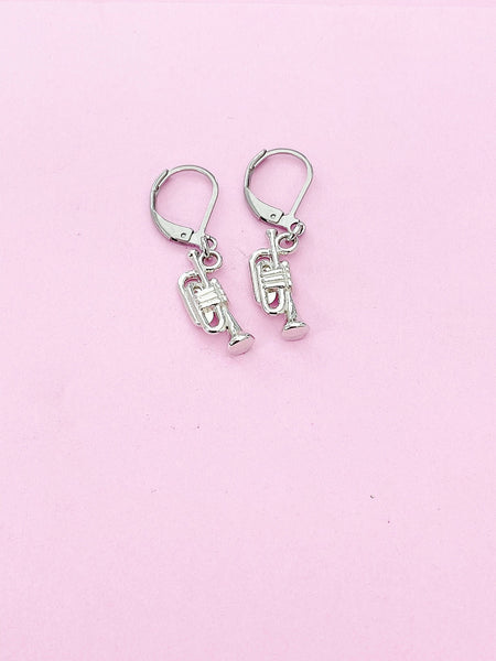 Silver Trumpet Charm Earrings, N4794