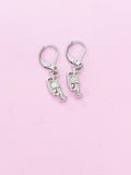 Silver Trumpet Charm Earrings, N4794