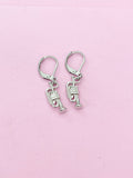 Silver Trumpet Charm Earrings, N4794