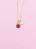 Gold Red Ladybug Insect Charm Necklace Best Seller Christmas Gifts, N4555