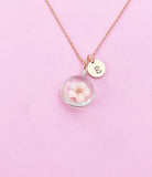 Real Dried Press Flower Necklace, Japanese Girlfriend Gift, N3162A