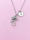 Silver Coconut Palm Tree Charm Necklace, N5689